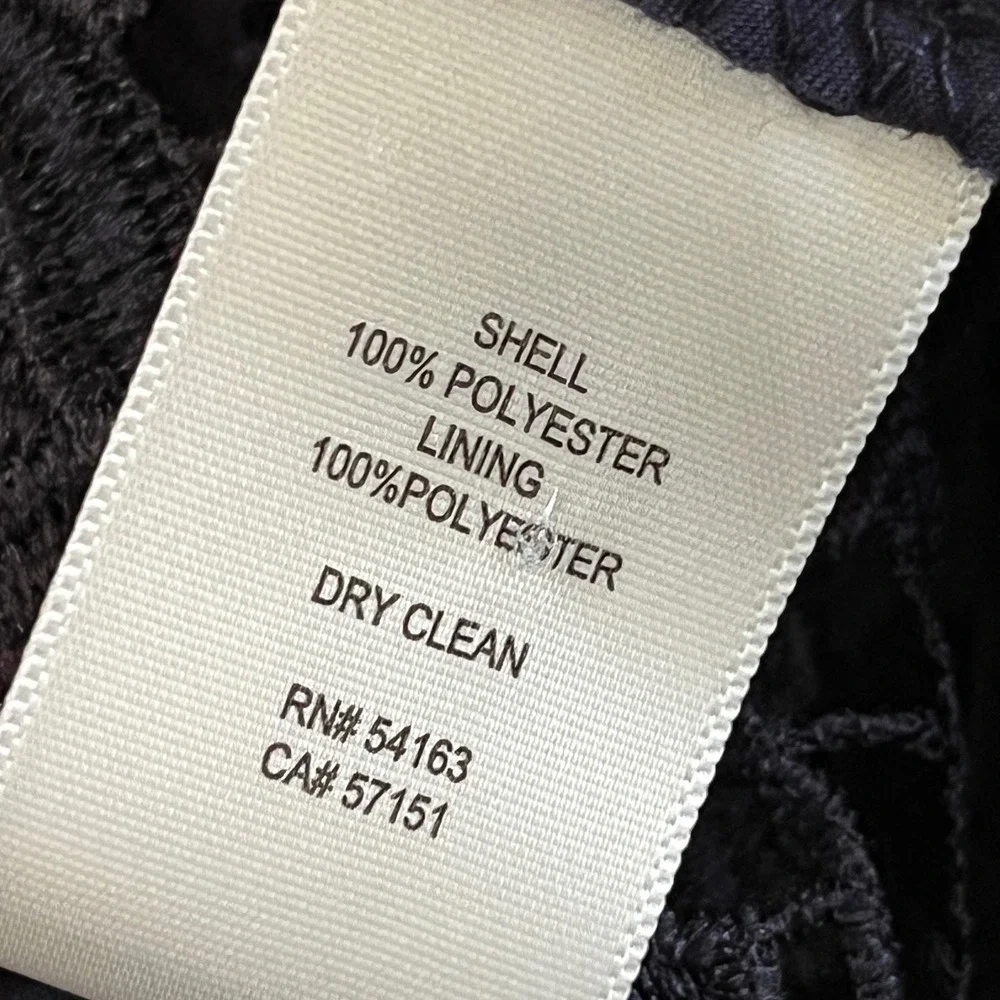 New Eliza‎ J Women Asymmetric Hem Mock Neck Lace Dress size 18 Navy Cocktail - Picture 11 of 16